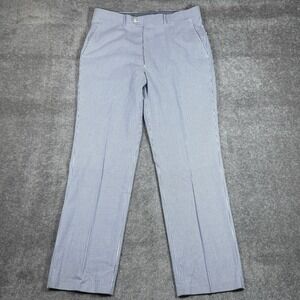 NWT Alan Flusser Pants Men's 36x32 Blue Striped Lightweight Cotton Seersucker